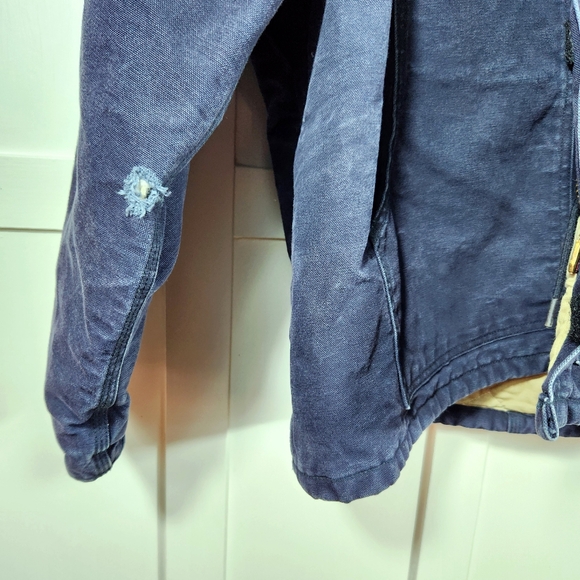 Carhartt Flame-Resistant Duck Traditional Coat Quilt Lined Navy | Men's 2XL XXL - Picture 9 of 10